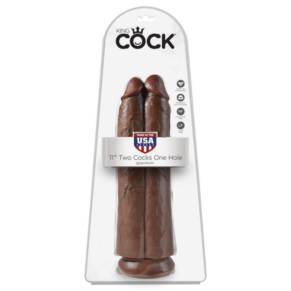Pene Doble Two Cocks One Hole 11 Marrón - imagen 3