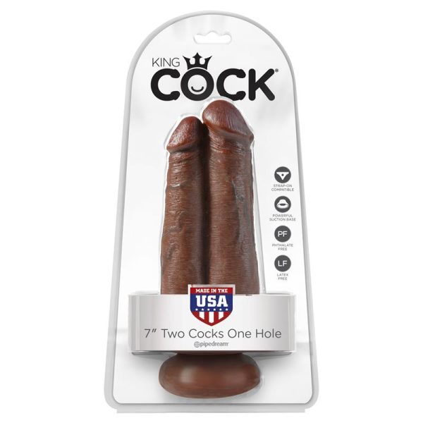 Pene Doble Two Cocks One Hole Marrón 7 - imagen 2