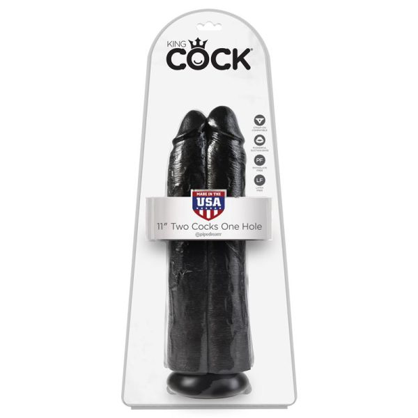 Pene Doble Two Cocks One Hole Negro 11 - imagen 2