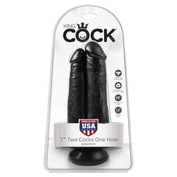 Pene Doble Two Cocks One Hole Negro 7 - imagen 2