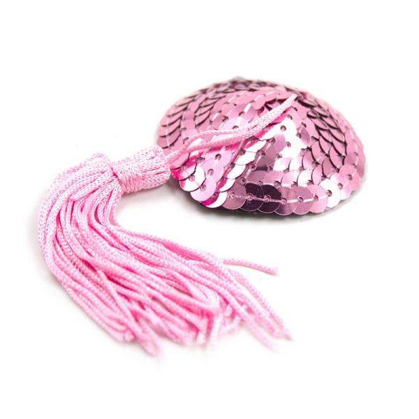 Pezoneras Autoadhesivas Forma de Corazón con Lentejuelas Rosa - imagen 2