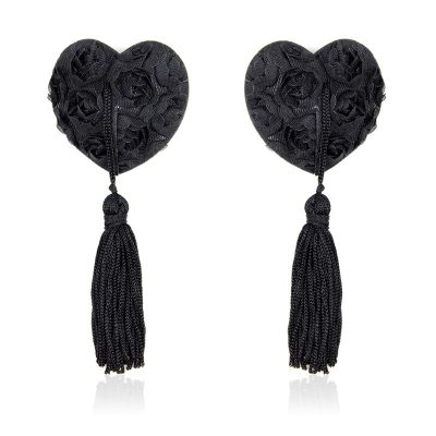 Pezoneras con Encaje y Patrón Floral Negro