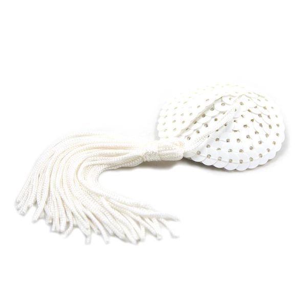 Pezoneras con Lentejuelas y Borla Blanco - imagen 2