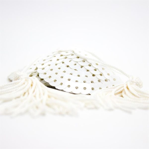 Pezoneras con Lentejuelas y Borla Blanco - imagen 4