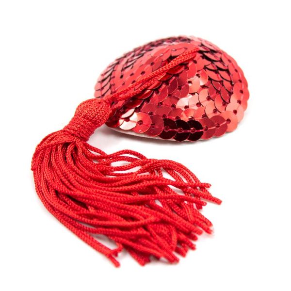 Pezoneras Forma Corazón Autoadhesivas con Lentejuelas Rojo - imagen 4