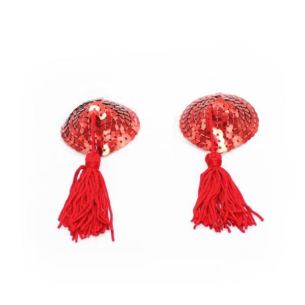 Pezoneras Forma Corazón Autoadhesivas con Lentejuelas Rojo - imagen 5