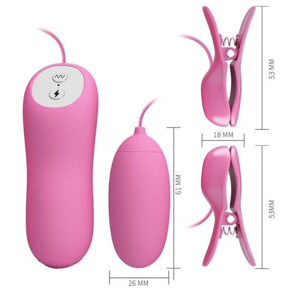Pinzas para Pezones y Huevo Vibrador con Electro shock - imagen 8