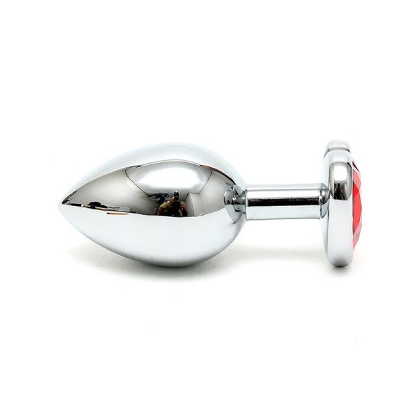 Plug Anal Acero Inox Cristal Corazón Rojo - imagen 2