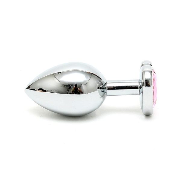 Plug Anal Acero Inox Cristal Corazón Rosa - imagen 2