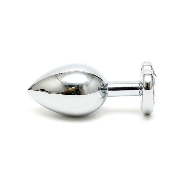 Plug Anal Acero Inox Cristal Corazón Transparente - imagen 2