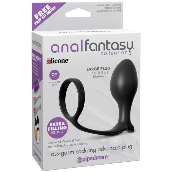 Anal Fantasy Collection  Ass-Gasm Cockring Advanced Plug - Color Negro - imagen 7