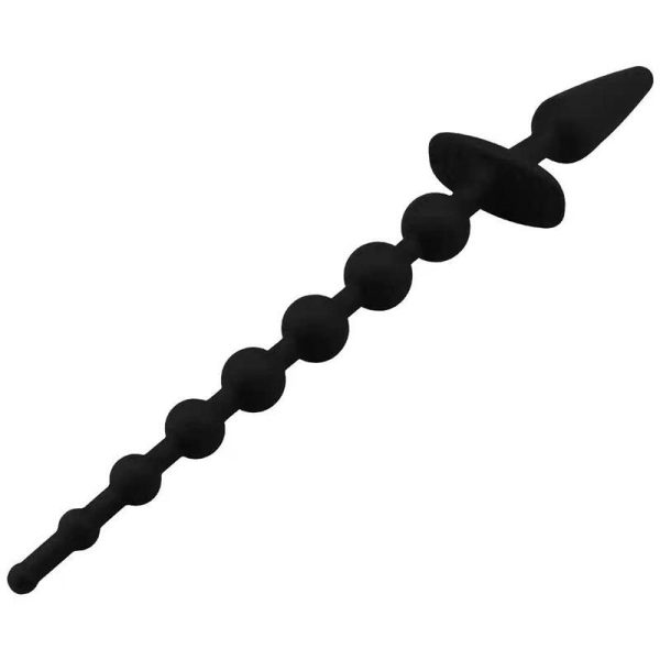 Plug Anal con Cadena Anal Silicona Negro - imagen 4