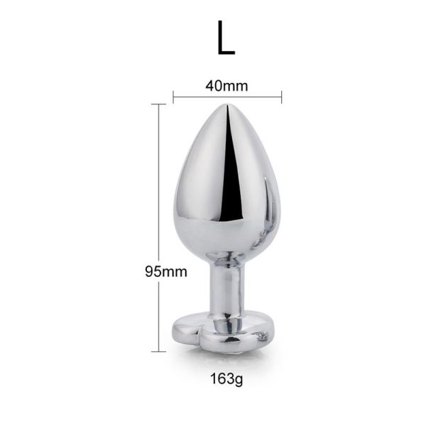 Plug Anal con Joya de Corazón Blanco Talla L - imagen 4