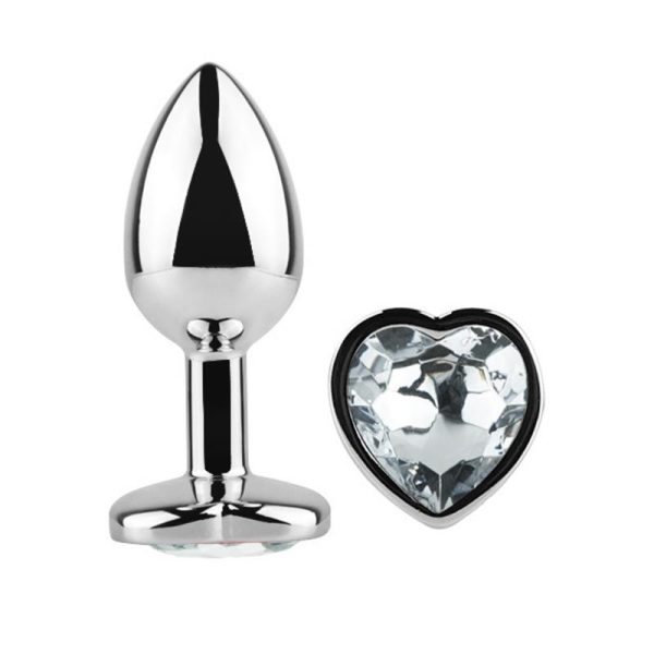Plug Anal con Joya de Corazón Blanco Talla L - imagen 6