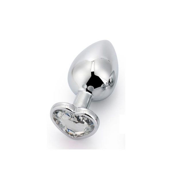 Plug Anal con Joya de Corazón Blanco Talla M - imagen 5