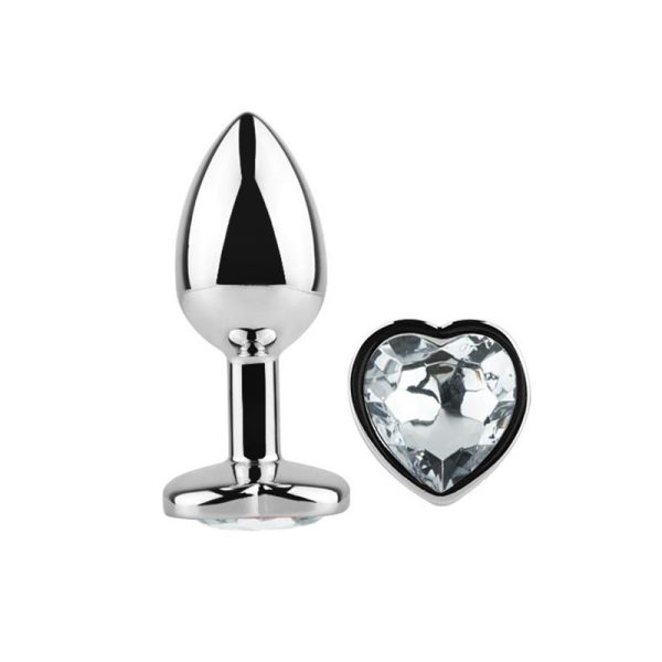 Plug Anal con Joya de Corazón Blanco Talla M - imagen 6