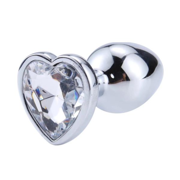 Plug Anal con Joya de Corazón Blanco Talla S - imagen 2