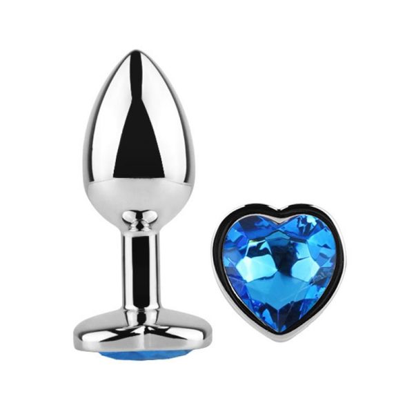 Plug Anal con Joya de Corazón Blue Sapphire Talla L - imagen 6
