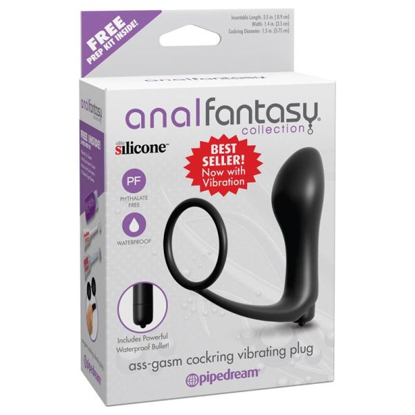 Plug Vibrador con Anillo Pene - Color Negro - imagen 5