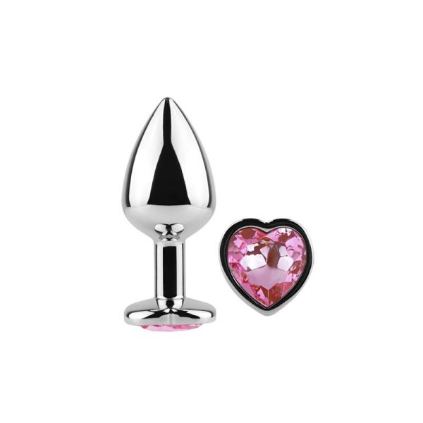 Plug Anal de Metal Corazón Fuchsia Talla S - imagen 3