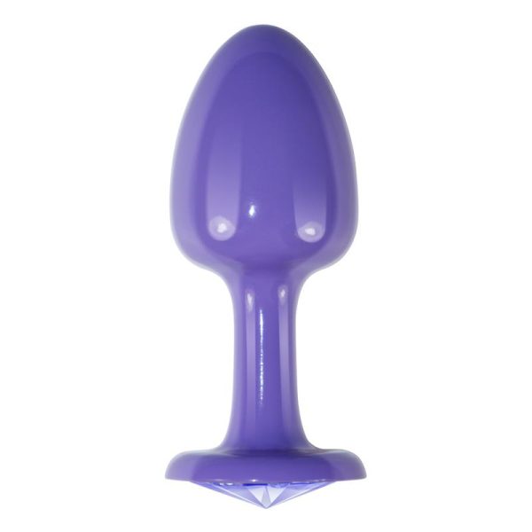 Plug Anal de Metal Púrpura Rosebud con Joya Azul - imagen 3
