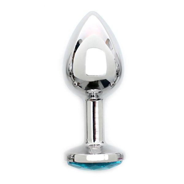 Plug Anal de Metal Sofia con Joya Azul - imagen 2
