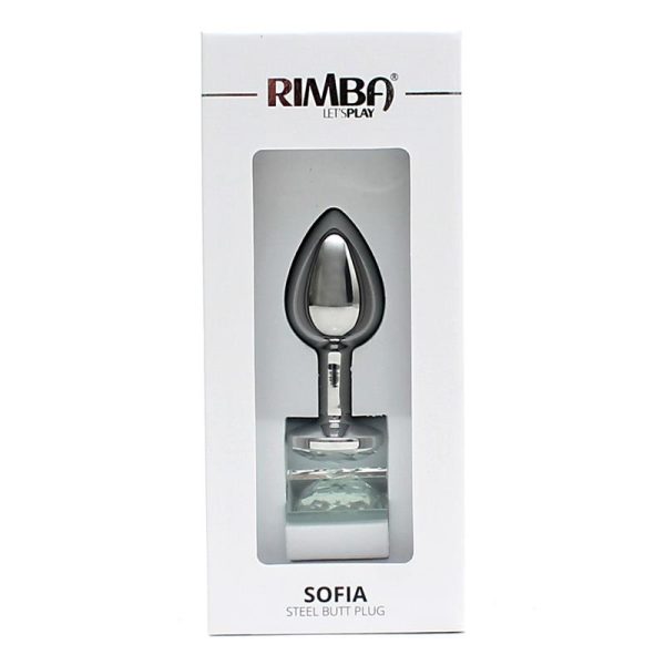 Plug Anal de Metal Sofia Joya Transparente - imagen 3