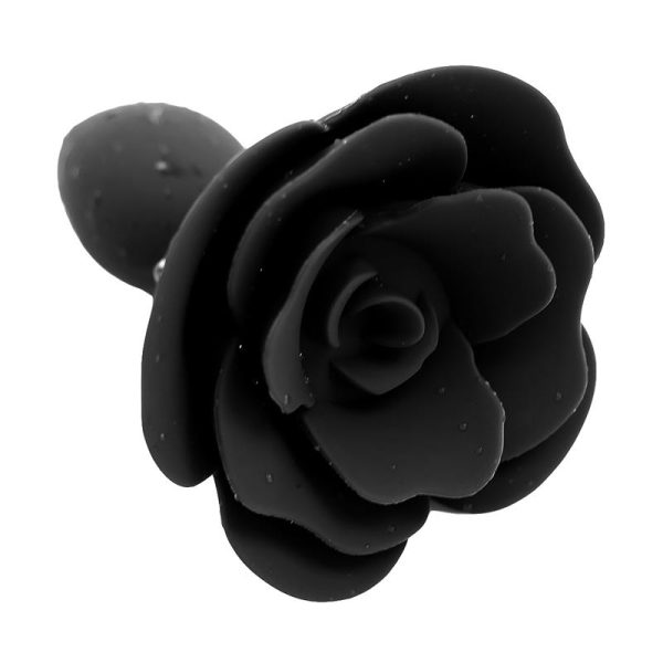 Plug Anal de Silicona con Rosa Negro - imagen 2