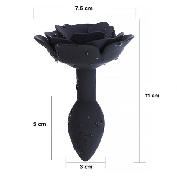 Plug Anal de Silicona con Rosa Negro - imagen 4