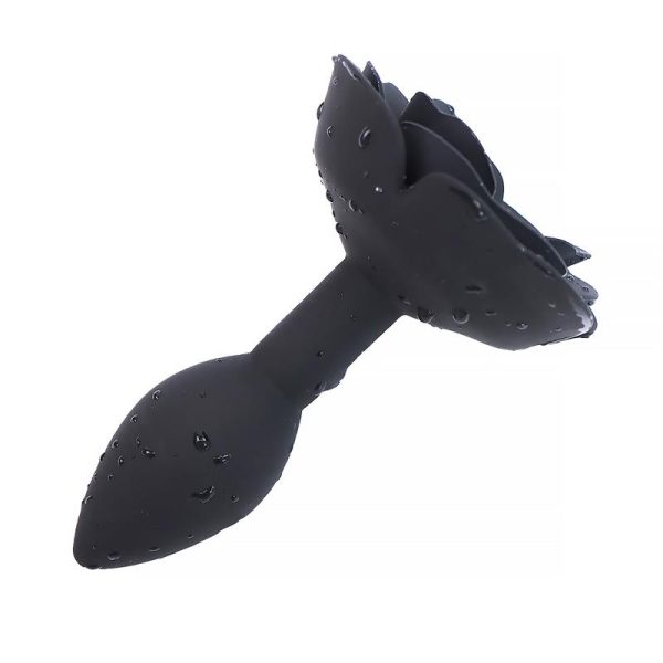 Plug Anal de Silicona con Rosa Negro - imagen 5