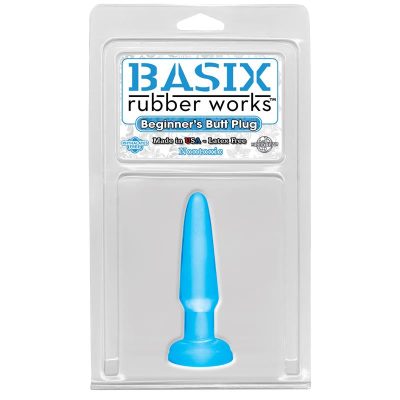 Basix Rubber Works Butt Plug Principiantes - Color Azul