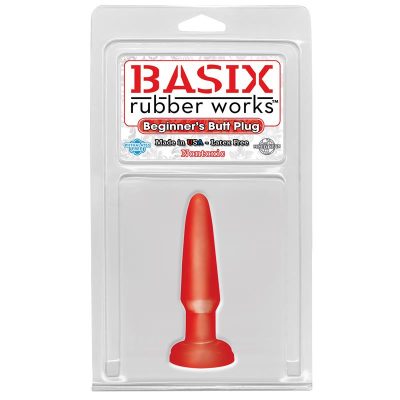 Basix Rubber Works Butt Plug Principiantes - Color Rojo