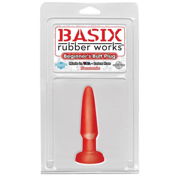 Basix Rubber Works Butt Plug Principiantes - Color Rojo - imagen 2