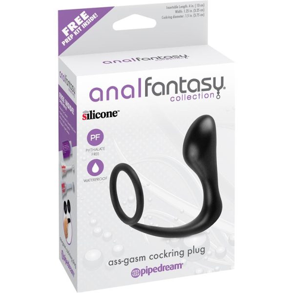 Estimulador Anal Ass-Gasm Cockring Plug  - Color Negro - imagen 2