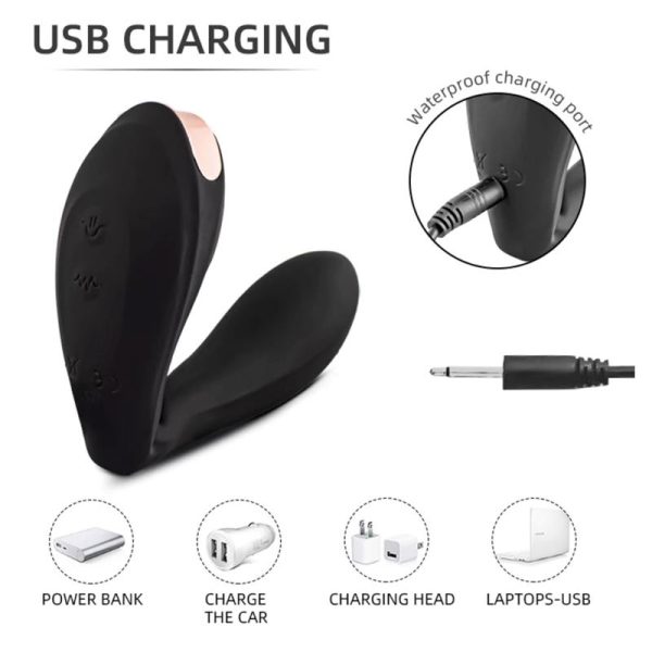 Pulsar Vibrador con Pulsación y Esqueleto Articulado Silicona USB - imagen 2