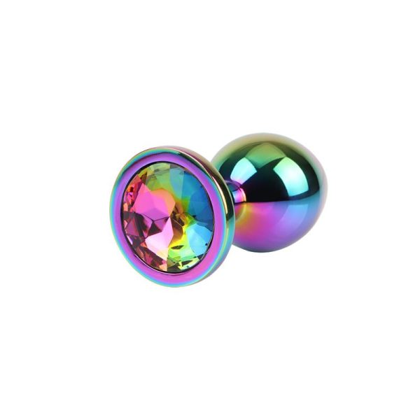 Rainbow Gem Plug Anal Multicolor con Joya Talla M - imagen 5