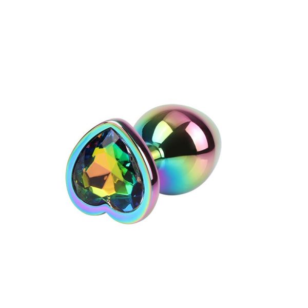 Rainbow Heart Plug Anal multicolor con Joya Talla M - imagen 5