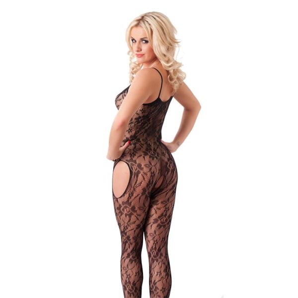 Rimba Amorable Catsuit Abierto con Motivos Florales Color Negro Talla Única - imagen 3