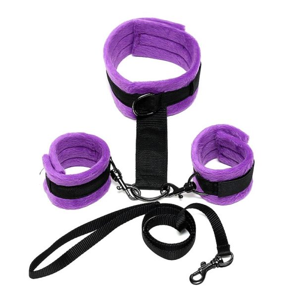 Collar y Esposas  Desmontable Púrpura Ajustable - imagen 2
