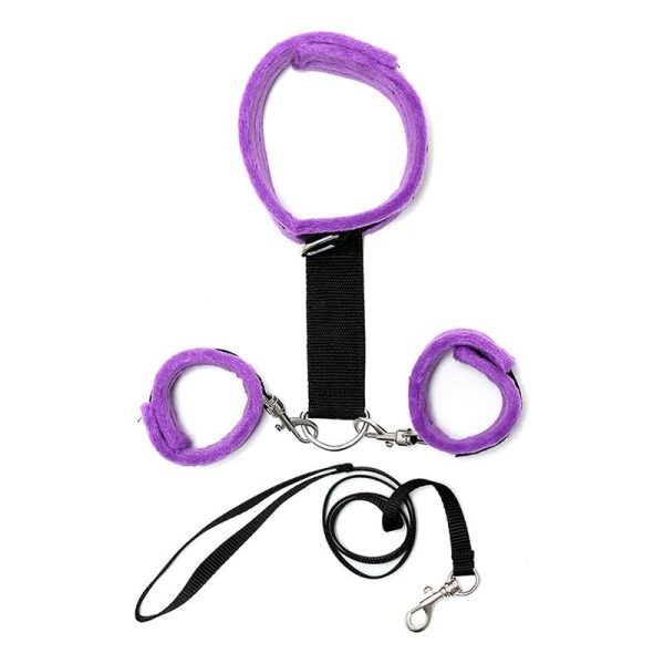 Collar y Esposas  Desmontable Púrpura Ajustable - imagen 4