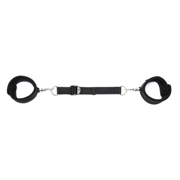Rimba Bondage Play Esposas para Tobillos Con Correa Elástica Color Negro - imagen 3