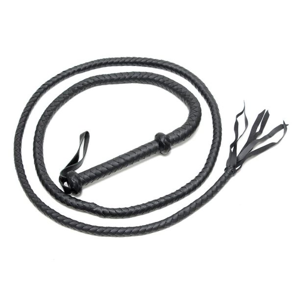 Látigo Trenzado Cuero Negro 250 cm - imagen 3