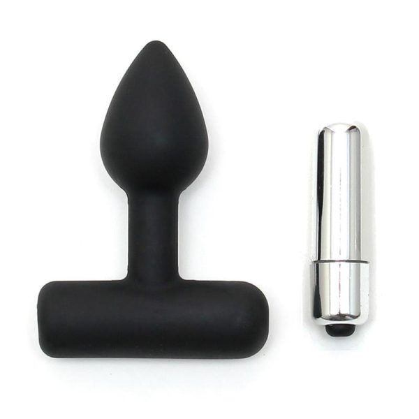 Rimba Latex Play Plug Anal con Bala Vibradora Color Negro - imagen 3