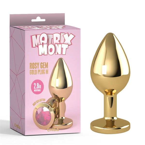 Rosy Gem Plug Anal Dorado con Joya Talla M - imagen 3