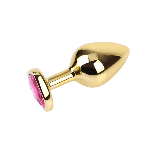 Rosy Heart Plug Anal dorado con Joya Talla M - imagen 2