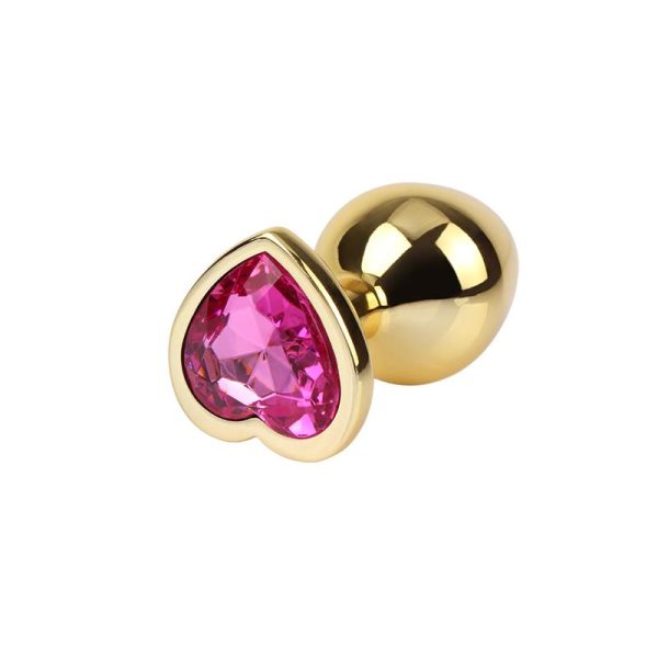 Rosy Heart Plug Anal dorado con Joya Talla M - imagen 5