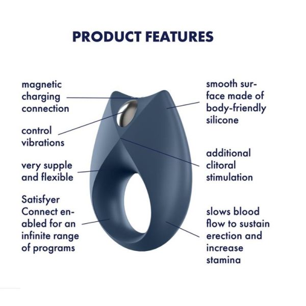 Royal One Anillo Vibrador con APP Azul - imagen 10