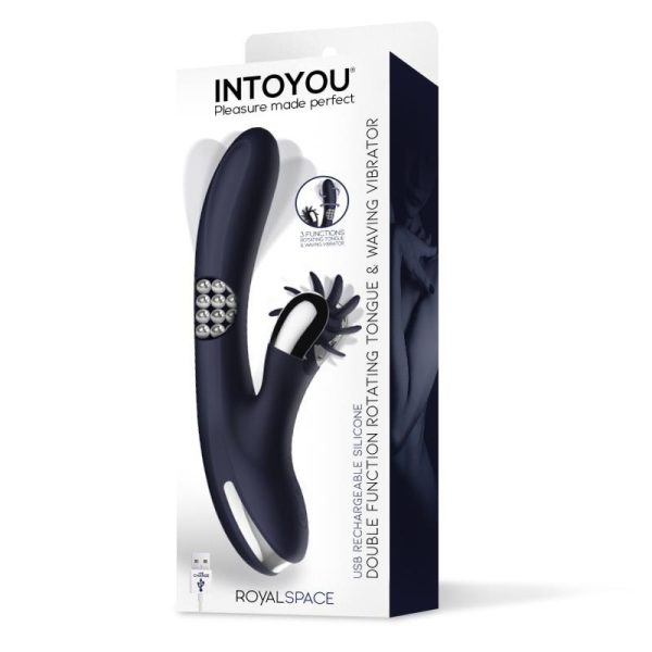 Royalspace Vibrador con Lenguas Estimuladoras y Bolas Internas 360º Azul - imagen 2