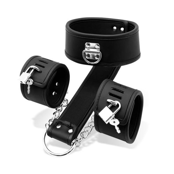 Set de Collar con Esposas y para Muñecas Cuero Vegano - imagen 10