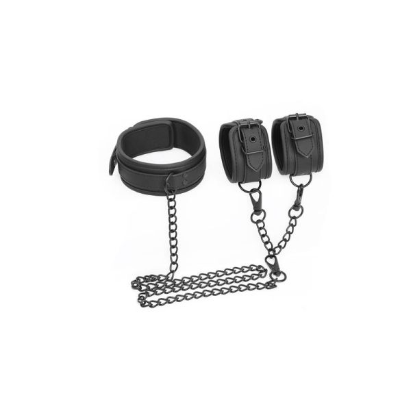 Set de Collar y Esposas para Muñecas Cuero Vegano - imagen 5